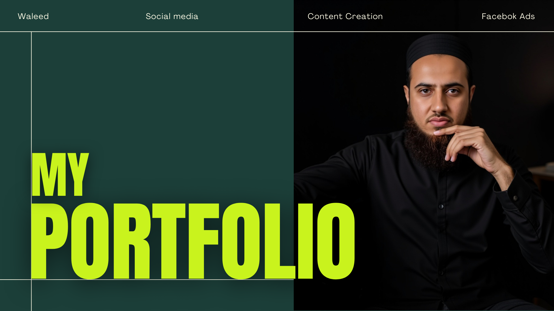 Featured image for Waleed's portfolio showing successful content creation, social media campaigns, and Facebook Ads results for non-profit organizations.