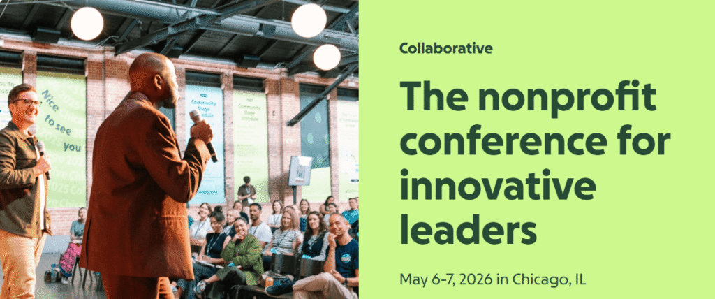 Audience members laughing and listening to speakers at The Collaborative 2026 in Chicago, a top nonprofit conference for innovative leaders happening May 6-7, 2026.